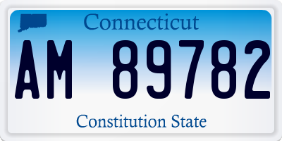 CT license plate AM89782