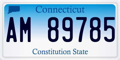 CT license plate AM89785