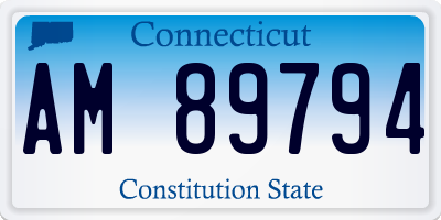CT license plate AM89794