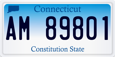 CT license plate AM89801