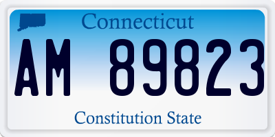 CT license plate AM89823