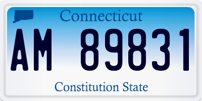 CT license plate AM89831