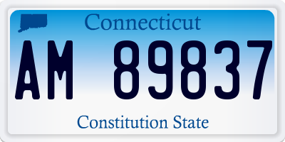 CT license plate AM89837