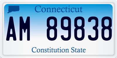 CT license plate AM89838