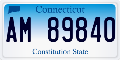 CT license plate AM89840