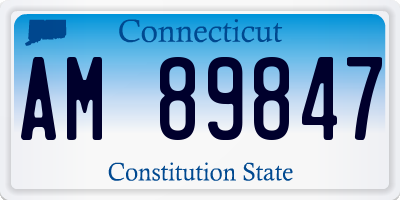 CT license plate AM89847
