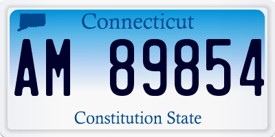 CT license plate AM89854