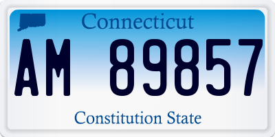 CT license plate AM89857