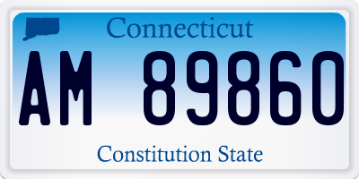 CT license plate AM89860
