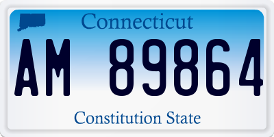CT license plate AM89864