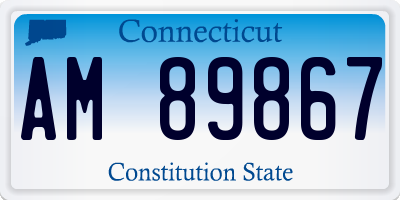 CT license plate AM89867