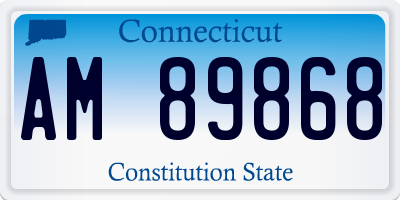 CT license plate AM89868