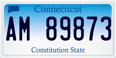 CT license plate AM89873