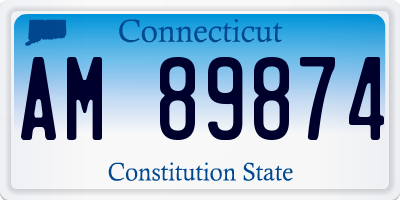 CT license plate AM89874