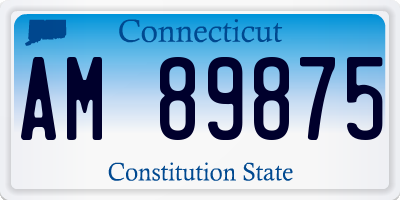 CT license plate AM89875
