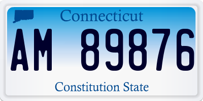 CT license plate AM89876