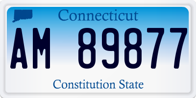 CT license plate AM89877