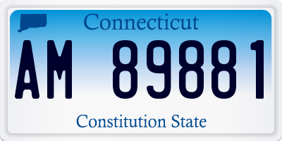 CT license plate AM89881