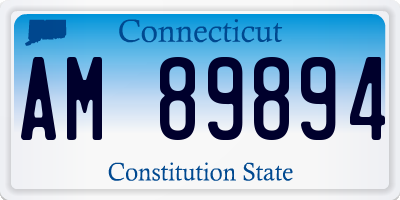 CT license plate AM89894