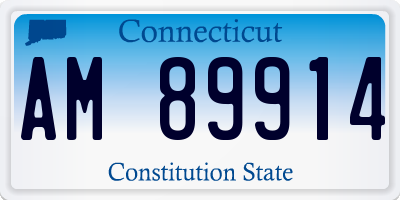 CT license plate AM89914