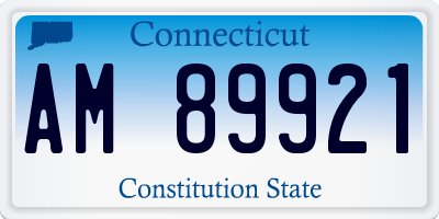 CT license plate AM89921