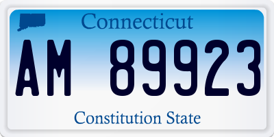 CT license plate AM89923