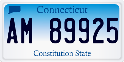 CT license plate AM89925