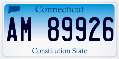 CT license plate AM89926