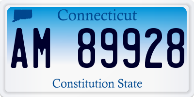 CT license plate AM89928