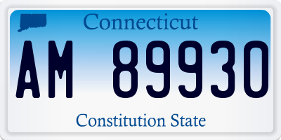 CT license plate AM89930