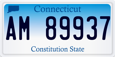 CT license plate AM89937