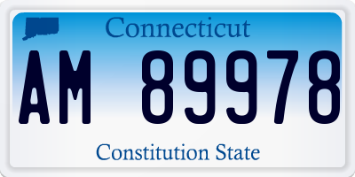 CT license plate AM89978
