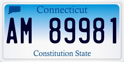 CT license plate AM89981
