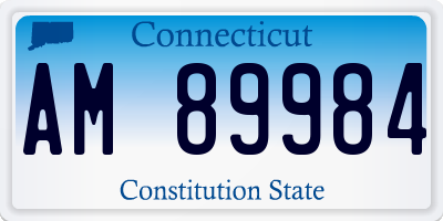 CT license plate AM89984