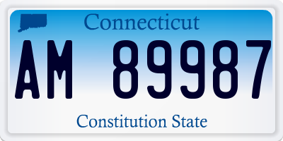 CT license plate AM89987