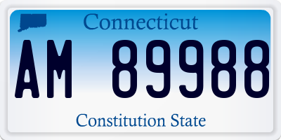 CT license plate AM89988