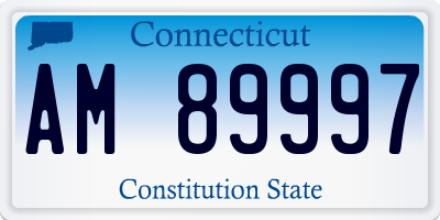 CT license plate AM89997