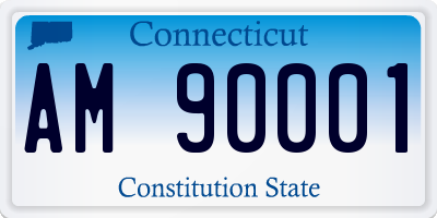 CT license plate AM90001