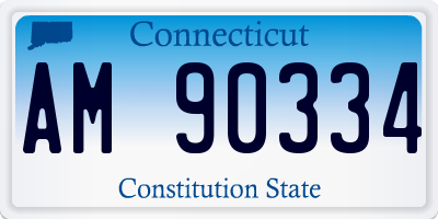 CT license plate AM90334