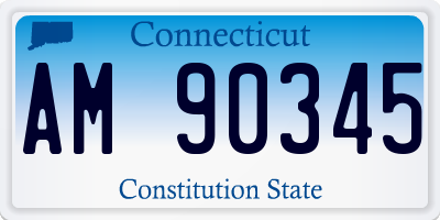CT license plate AM90345