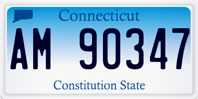 CT license plate AM90347