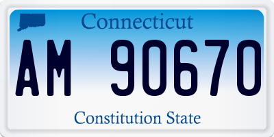 CT license plate AM90670