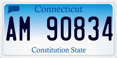 CT license plate AM90834