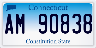 CT license plate AM90838