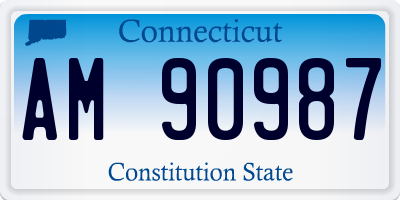 CT license plate AM90987
