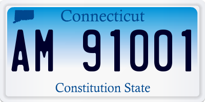 CT license plate AM91001