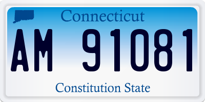 CT license plate AM91081