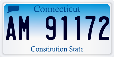 CT license plate AM91172