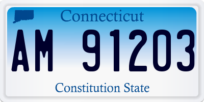 CT license plate AM91203