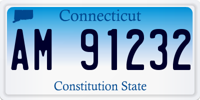 CT license plate AM91232